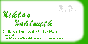 miklos wohlmuth business card